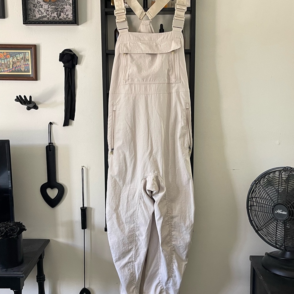 Women's Free People MVMT Cream Overalls w/ MULTI POCKETS